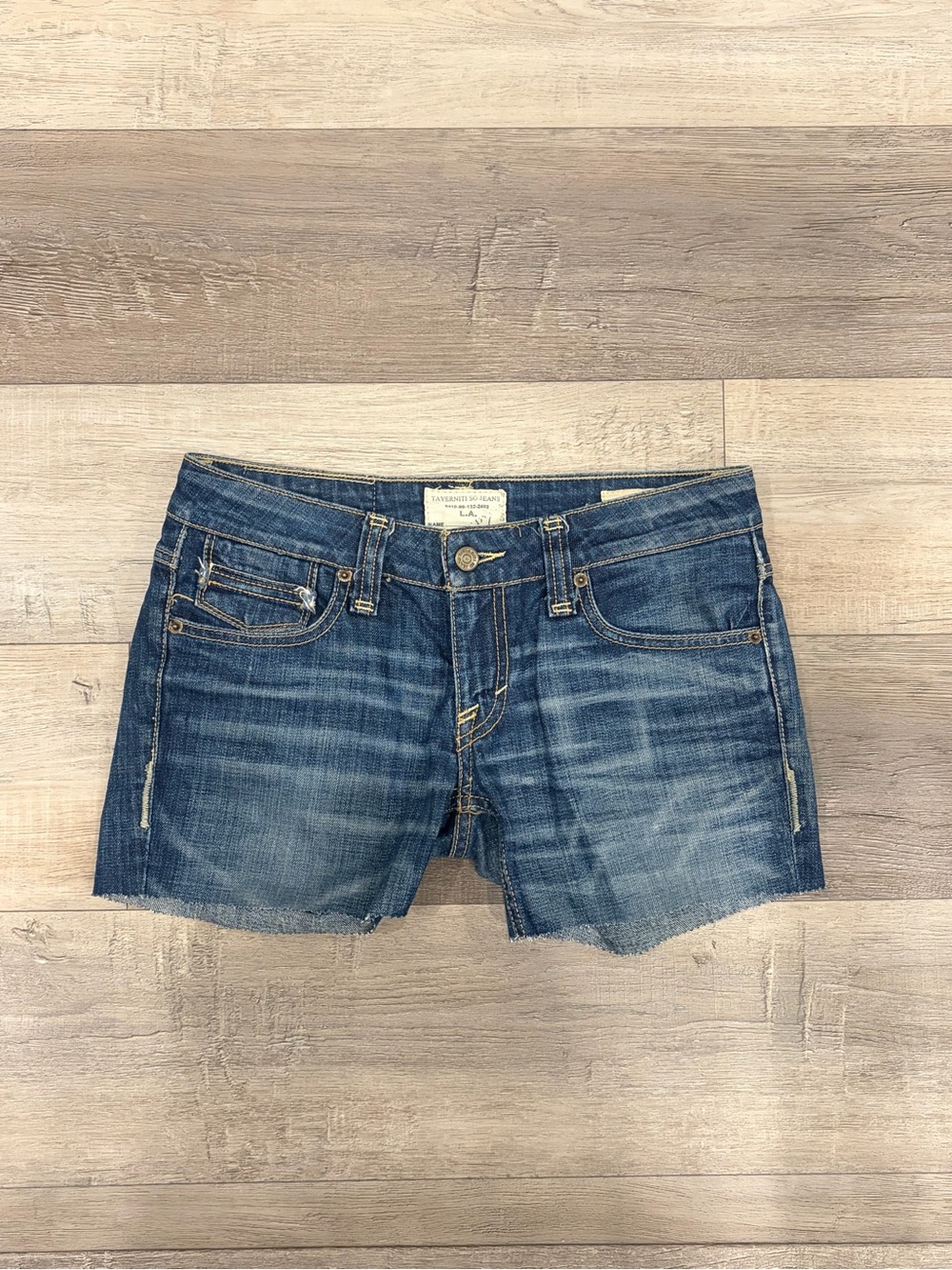 Taverniti So Jeans Jamie Y2K Distressed Denim Shorts W29 Embroidered
